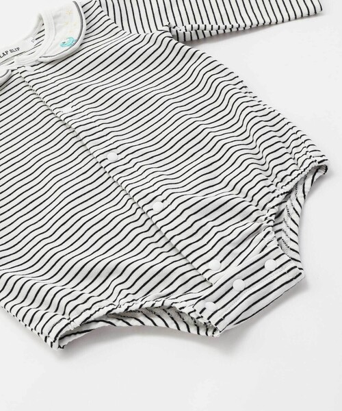 SLAP SLIP BABY（スラップスリップベビー）の「無地ボーダーアニマルクマ恐竜刺しゅうライン襟付きボディミニベビー(70~80cm)（ロンパース・キッズ・オフホワイト/ブラック系その他・70cm/80ｃｍ）」の11枚目の写真