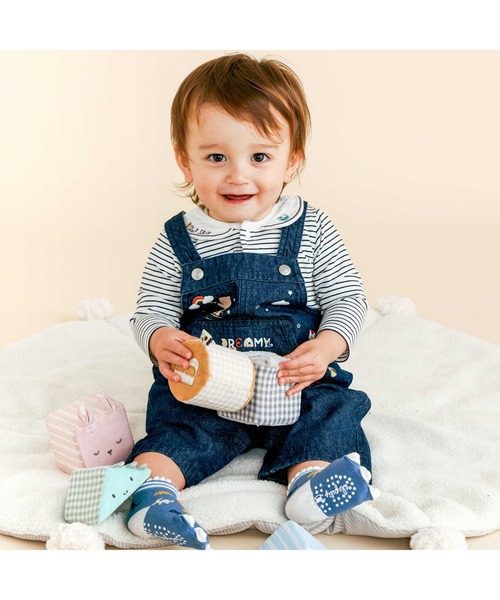 SLAP SLIP BABY（スラップスリップベビー）の「無地ボーダーアニマルクマ恐竜刺しゅうライン襟付きボディミニベビー(70~80cm)（ロンパース・キッズ・オフホワイト/ブラック系その他・70cm/80ｃｍ）」の15枚目の写真