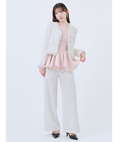 WEB限定00サイズ】バルーンペプラムボンディングセットアップ（つなぎ