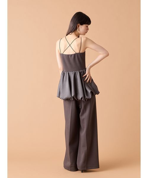 WEB限定00サイズ】バルーンペプラムボンディングセットアップ（つなぎ