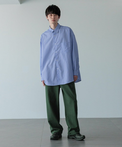 LOWRYS FARM（ローリーズファーム）の「【LFM(U)】ＢＲＯＡＤＳＴＲＩＰＥＳＨＩＲＴ　 581710（シャツ/ブラウス・メンズ・ブルー/ベージュ・MEDIUM/LARGE）」の3枚目の写真