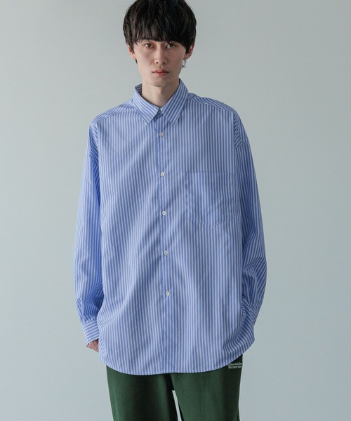 LOWRYS FARM（ローリーズファーム）の「【LFM(U)】ＢＲＯＡＤＳＴＲＩＰＥＳＨＩＲＴ　 581710（シャツ/ブラウス・メンズ・ブルー/ベージュ・MEDIUM/LARGE）」の5枚目の写真