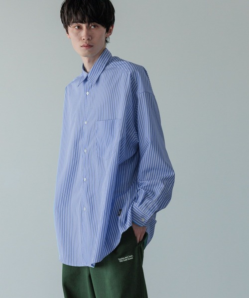 LOWRYS FARM（ローリーズファーム）の「【LFM(U)】ＢＲＯＡＤＳＴＲＩＰＥＳＨＩＲＴ　 581710（シャツ/ブラウス・メンズ・ブルー/ベージュ・MEDIUM/LARGE）」の6枚目の写真