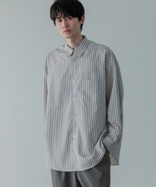 LOWRYS FARM（ローリーズファーム）の「【LFM(U)】ＢＲＯＡＤＳＴＲＩＰＥＳＨＩＲＴ　 581710（シャツ/ブラウス・メンズ・ブルー/ベージュ・MEDIUM/LARGE）」の11枚目の写真