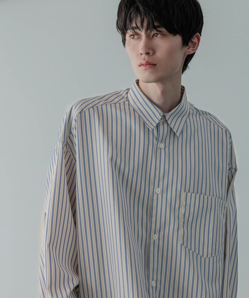 LOWRYS FARM（ローリーズファーム）の「【LFM(U)】ＢＲＯＡＤＳＴＲＩＰＥＳＨＩＲＴ　 581710（シャツ/ブラウス・メンズ・ブルー/ベージュ・MEDIUM/LARGE）」の13枚目の写真