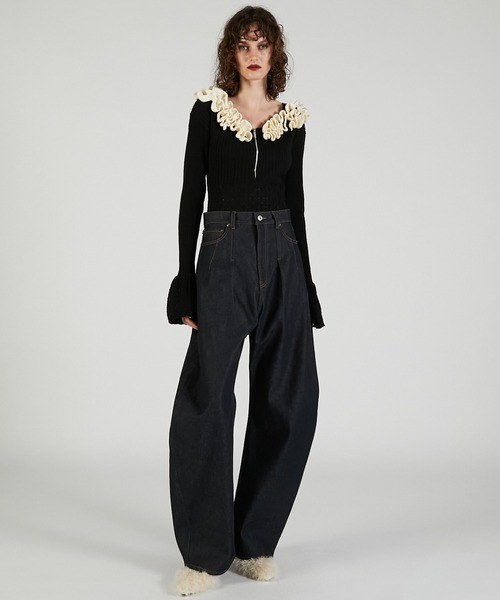 ハイウエストカーブデニム Pre-Order】ハイウエストカーブデニム / High-waisted Curved