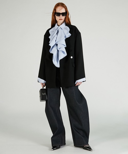 Pre-Order】ハイウエストカーブデニム / High-waisted Curved Denim