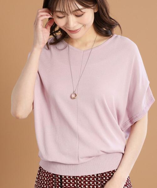 Reflect(リフレクト)の「【選べる7色◎/手洗い可/二の腕カバー】半袖ニット(ニット/セーター・レディース・ブルーグリーン/ブラウン系その他/ピンク系その他/ブラック/オレンジ/ダークグレー/ブルー系その他/ピンク系/ライトグレー・09/11)」の8枚目の写真