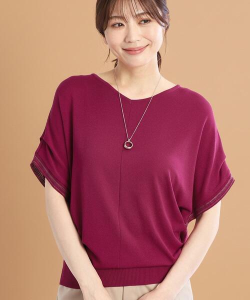 Reflect(リフレクト)の「【選べる7色◎/手洗い可/二の腕カバー】半袖ニット(ニット/セーター・レディース・ブルーグリーン/ブラウン系その他/ピンク系その他/ブラック/オレンジ/ダークグレー/ブルー系その他/ピンク系/ライトグレー・09/11)」の7枚目の写真