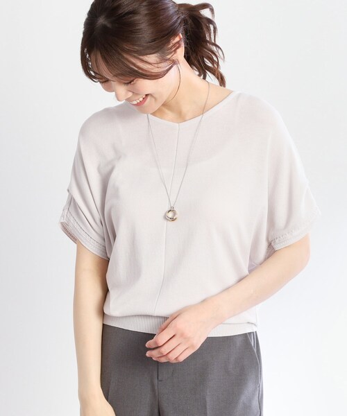 Reflect(リフレクト)の「【選べる7色◎/手洗い可/二の腕カバー】半袖ニット(ニット/セーター・レディース・ブルーグリーン/ブラウン系その他/ピンク系その他/ブラック/オレンジ/ダークグレー/ブルー系その他/ピンク系/ライトグレー・09/11)」の15枚目の写真