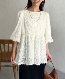 Chez toi | 【首元3WAY仕様】【大人かわいい】ジャガードペプラムブラウス(シャツ/ブラウス)