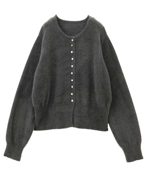 GeeRA(ジーラ)の「ゴールドボタン裾スリットシャギーニットカーディガン(カーディガン/ボレロ・レディース・レッド/グレー/アイボリー・MEDIUM/LARGE)」の4枚目の写真