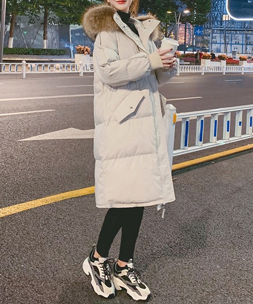 もっちり 中綿 ロング丈 ボリューム ロングダウンコート culw861