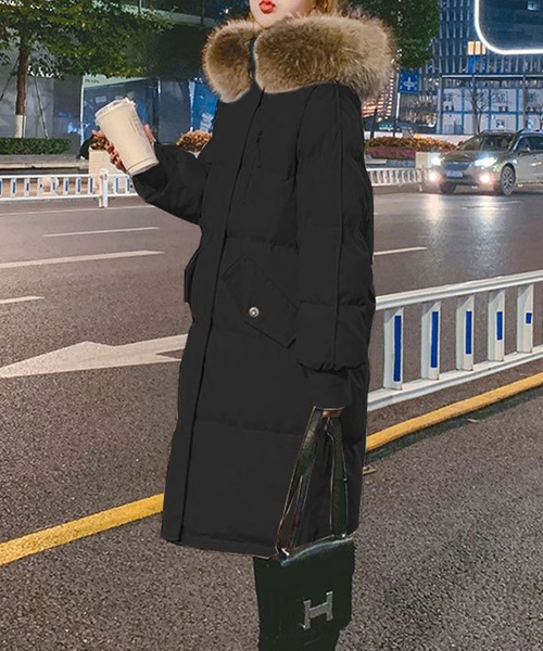 もっちり 中綿 ロング丈 ボリューム ロングダウンコート culw861