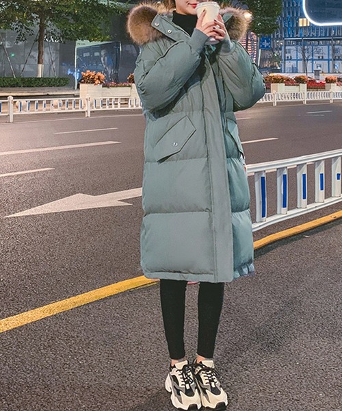 もっちり 中綿 ロング丈 ボリューム ロングダウンコート culw861