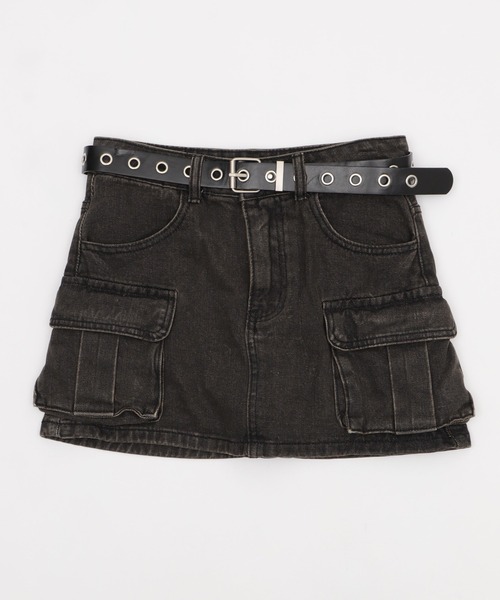 dispark（ディスパーク）の「DISPARK/ハトメベルトカーゴデニムスカパン（デニムスカート・レディース・ブルー系1/ブラック・SMALL/MEDIUM）」の15枚目の写真