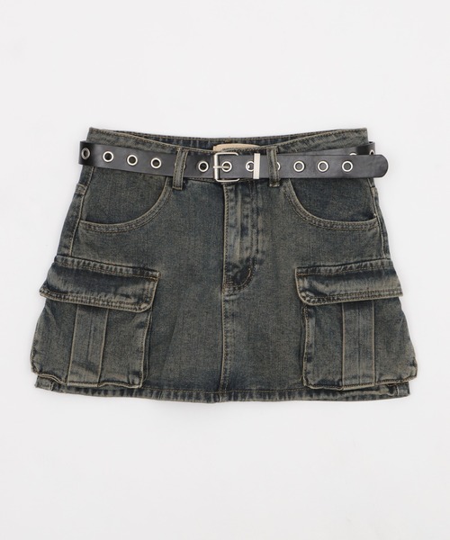 dispark（ディスパーク）の「DISPARK/ハトメベルトカーゴデニムスカパン（デニムスカート・レディース・ブルー系1/ブラック・SMALL/MEDIUM）」の17枚目の写真