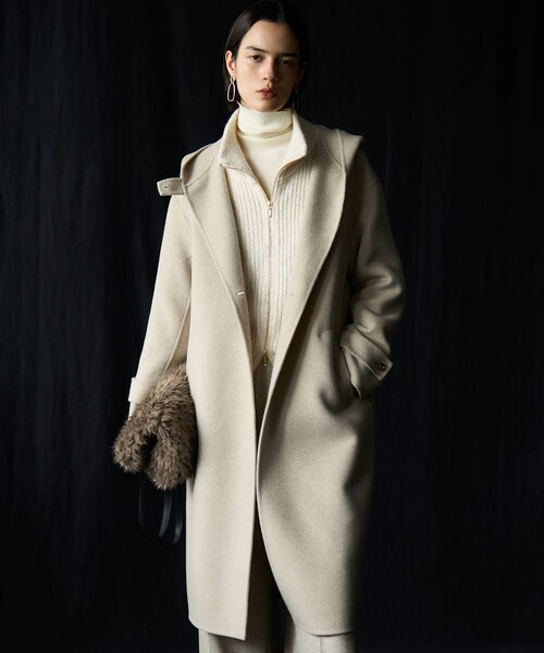 滝沢眞規子さん着用/VERY12月号掲載】MANTECOPureリバー フード ロング