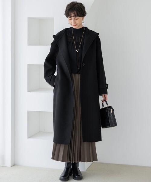 23区（ニジュウサンク）の「MANTECOPureリバー フード ロングコート（その他アウター・レディース・ブラック系/グレー系/ブラウン系/ベージュ系・38）」の7枚目の写真