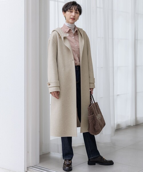 23区（ニジュウサンク）の「MANTECOPureリバー フード ロングコート（その他アウター・レディース・ブラック系/グレー系/ブラウン系/ベージュ系・38）」の18枚目の写真