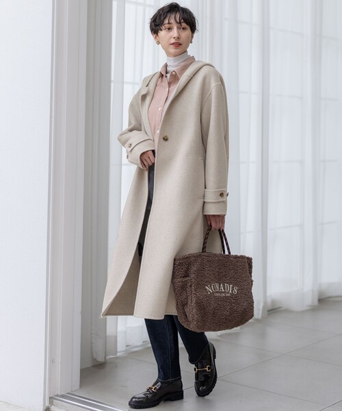 23区（ニジュウサンク）の「MANTECOPureリバー フード ロングコート（その他アウター・レディース・ブラック系/グレー系/ブラウン系/ベージュ系・38）」の19枚目の写真