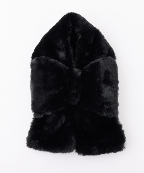 one after another NICE CLAUP(ワンアフターアナザーナイスクラップ)の「リボンティペット(マフラー・レディース・グレー/オフホワイト/ブラック・FREE)」の2枚目の写真