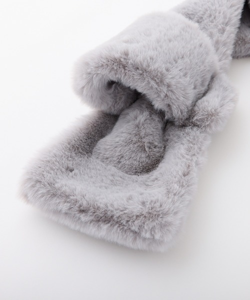 one after another NICE CLAUP(ワンアフターアナザーナイスクラップ)の「リボンティペット(マフラー・レディース・グレー/オフホワイト/ブラック・FREE)」の6枚目の写真