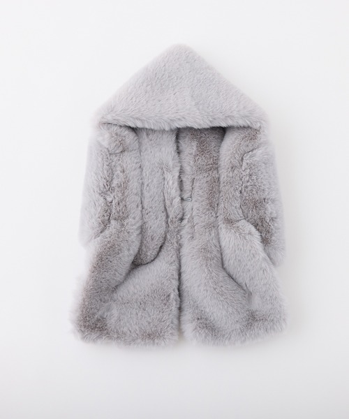 one after another NICE CLAUP(ワンアフターアナザーナイスクラップ)の「リボンティペット(マフラー・レディース・グレー/オフホワイト/ブラック・FREE)」の4枚目の写真