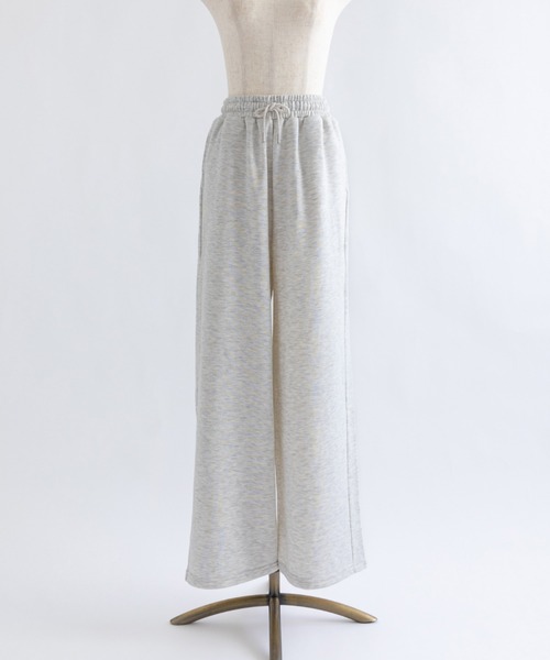 EN NEUME(エンノイム)の「Sweat Wide-Leg Pants(スウェットパンツ・レディース・杢グレー/ブラウン/オートミール・FREE)」の1枚目の写真