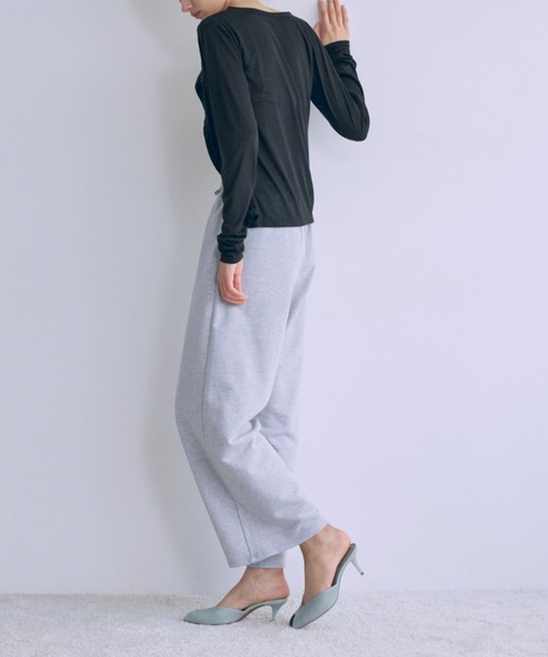 EN NEUME(エンノイム)の「Sweat Wide-Leg Pants(スウェットパンツ・レディース・杢グレー/ブラウン/オートミール・FREE)」の19枚目の写真