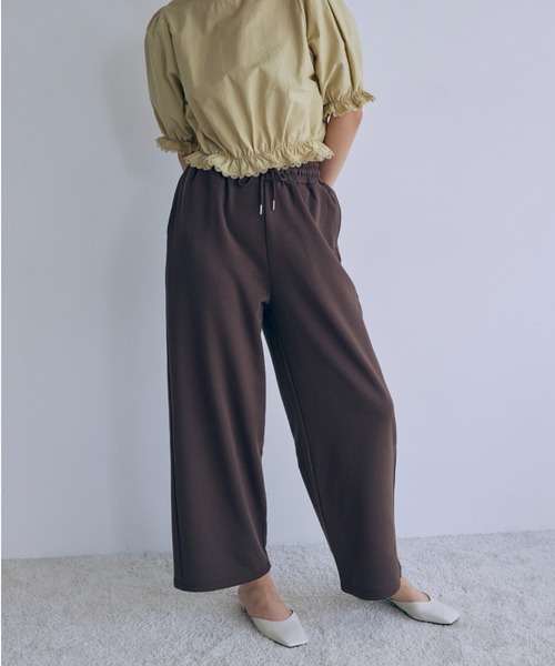 EN NEUME(エンノイム)の「Sweat Wide-Leg Pants(スウェットパンツ・レディース・杢グレー/ブラウン/オートミール・FREE)」の5枚目の写真