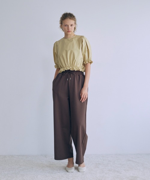 EN NEUME(エンノイム)の「Sweat Wide-Leg Pants(スウェットパンツ・レディース・杢グレー/ブラウン/オートミール・FREE)」の11枚目の写真
