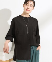 SHOO・LA・RUE | 【S-LL/洗濯後しわになりにくい】コットン風 前あきドルマンブラウス(シャツ/ブラウス)