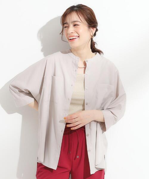 SHOO・LA・RUE(シューラルー)の「【S-LL/洗濯後しわになりにくい】コットン風 前あきドルマンブラウス(シャツ/ブラウス・レディース・ブラック/カーキ/ナチュラル/オレンジ・01/02/03/04)」の15枚目の写真