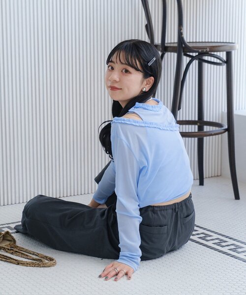 YAMADA企画/WEB限定】アシメレイヤードシアーロンTee（Tシャツ