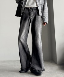 ロングレングスフレアデニム(ブラック) 035b492661cadd92bc668b65795bf1