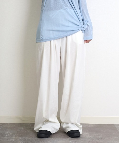 Vini（ヴィニ）の「≪シルクのような肌触り≫ テンセル風デニムライクパンツ（その他パンツ・レディース・ホワイト/グレー/ピンク・FREE）」の9枚目の写真