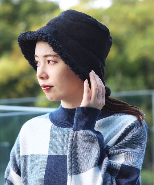 BEAMS HEART（ビームスハート）の「リバーシブル プードル ボア ハット（ハット・レディース・ブラック/ホワイト系その他5/ブラウン・ONE SIZE）」の3枚目の写真