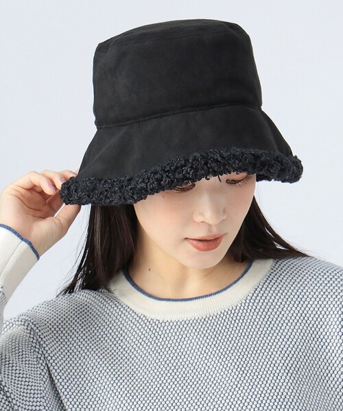 BEAMS HEART（ビームスハート）の「リバーシブル プードル ボア ハット（ハット・レディース・ブラック/ホワイト系その他5/ブラウン・ONE SIZE）」の6枚目の写真