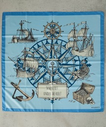 【forksy.】【AULENTTI SCARF/オウレンティ スカーフ】アソート ヴィンテージライクセイリングシップ 大判マルチスカーフ