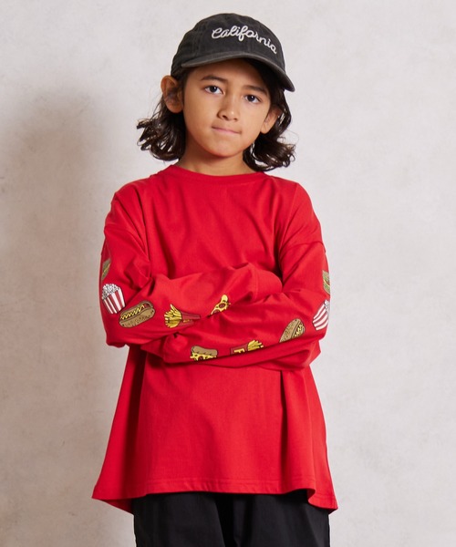 PAIRMANON STREET（ペアマノンストリート）の「【綿100%】袖プリント 長袖 Tシャツ【PAIRMANON STREET】（Tシャツ/カットソー・キッズ・ベージュ/ネイビー/ブラック系その他4/ホワイト/ホワイト系その他/ホワイト系その他3/レッド/ベージュ系その他/イエロー/ミント/ブラック系その他/ブラック系その他3/ブラック/ブラック系その他2・160/100/120/90/110/140/150/130）」の14枚目の写真