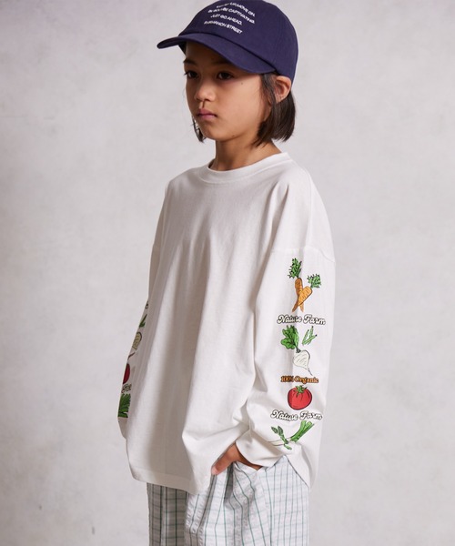 PAIRMANON STREET（ペアマノンストリート）の「【綿100%】袖プリント 長袖 Tシャツ【PAIRMANON STREET】（Tシャツ/カットソー・キッズ・ベージュ/ネイビー/ブラック系その他4/ホワイト/ホワイト系その他/ホワイト系その他3/レッド/ベージュ系その他/イエロー/ミント/ブラック系その他/ブラック系その他3/ブラック/ブラック系その他2・160/100/120/90/110/140/150/130）」の2枚目の写真