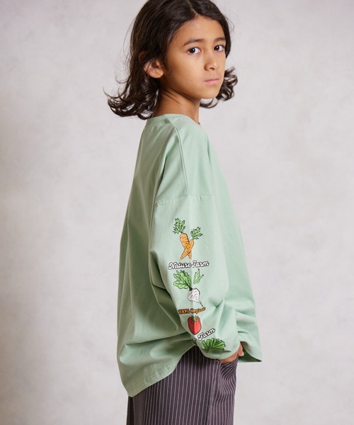 PAIRMANON STREET（ペアマノンストリート）の「【綿100%】袖プリント 長袖 Tシャツ【PAIRMANON STREET】（Tシャツ/カットソー・キッズ・ベージュ/ネイビー/ブラック系その他4/ホワイト/ホワイト系その他/ホワイト系その他3/レッド/ベージュ系その他/イエロー/ミント/ブラック系その他/ブラック系その他3/ブラック/ブラック系その他2・160/100/120/90/110/140/150/130）」の12枚目の写真