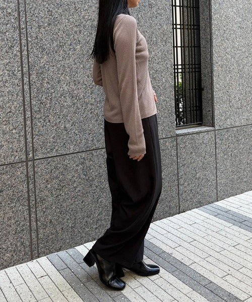 &g'aime(アンジェム)の「【&g'aime】シアーラメポロニット Sheer Lurex Polo Knit(ニット/セーター・レディース・モカ/ブラック/アイボリー/グリーン・FREE)」の14枚目の写真