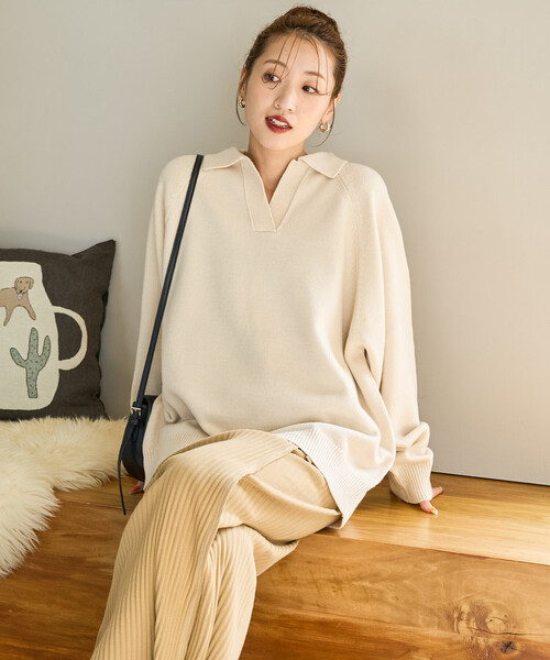 極美品✨22AW セオリー ニットポロプルオーバー スキッパー スリット 38 極美品✨22AW セオリー ニットポロプルオーバー スキッパー