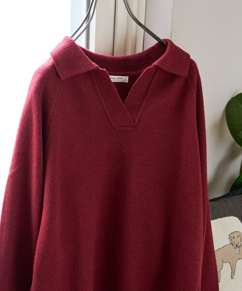 セール】限定展開 ポロ襟 スキッパー ニット プルオーバー（ニット