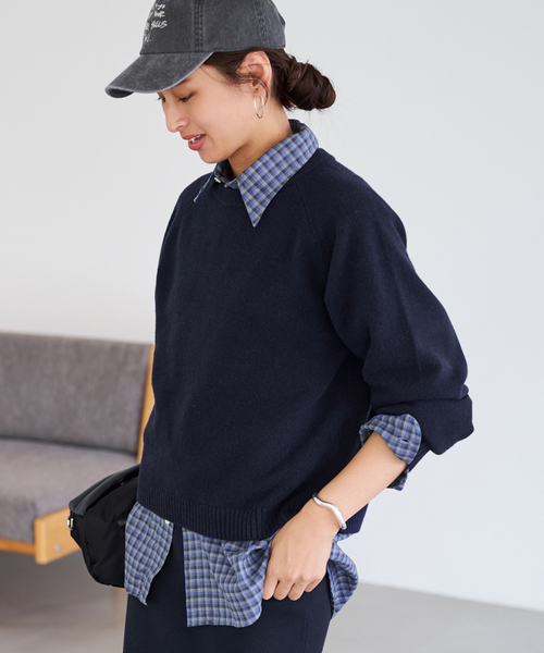 セール】AQUA クルーネックプルオーバー（ニット/セーター