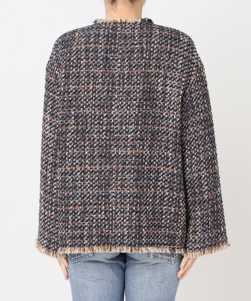 SP】GIOLICAツイードワイドジャケット（ノーカラージャケット