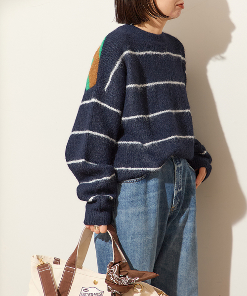 ウールシャギーMIXボーダープルオーバー（ニット/セーター