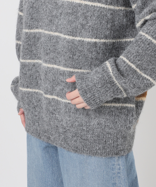journal standard L'essage（ジャーナルスタンダードレサージュ）の「ウールシャギーMIXボーダープルオーバー（ニット/セーター・レディース・ネイビー/グレー・FREE）」の20枚目の写真